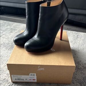 Christian Louboutin Black Ankle Boots (Bella Top)